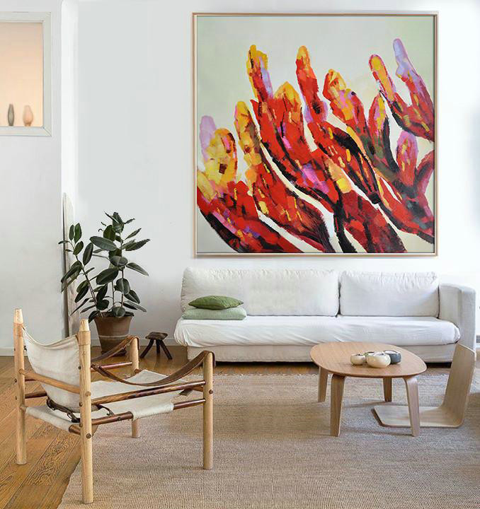 Large Abstract Painting Canvas Art,Oversized Contemporary Art,Huge Canvas Art On Canvas,White,Yellow,Pink,Purple.etc